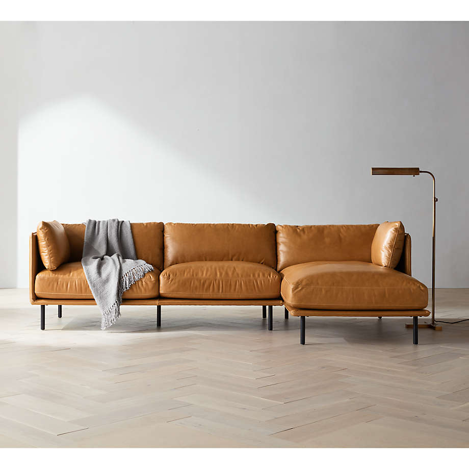Premium contemporary leather sectional couch