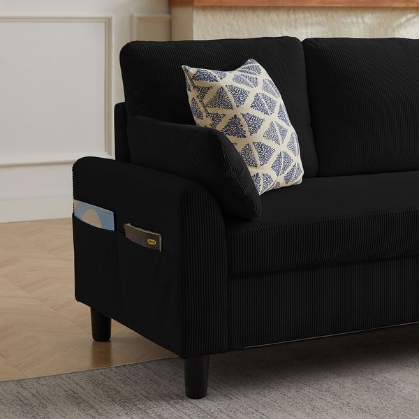 Space saving black sectional couch for home