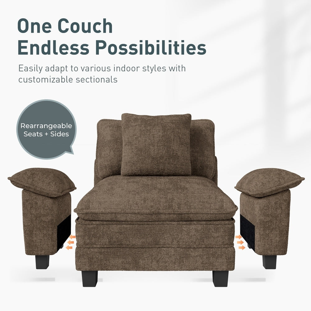 Designer teak wood fabric sofa set