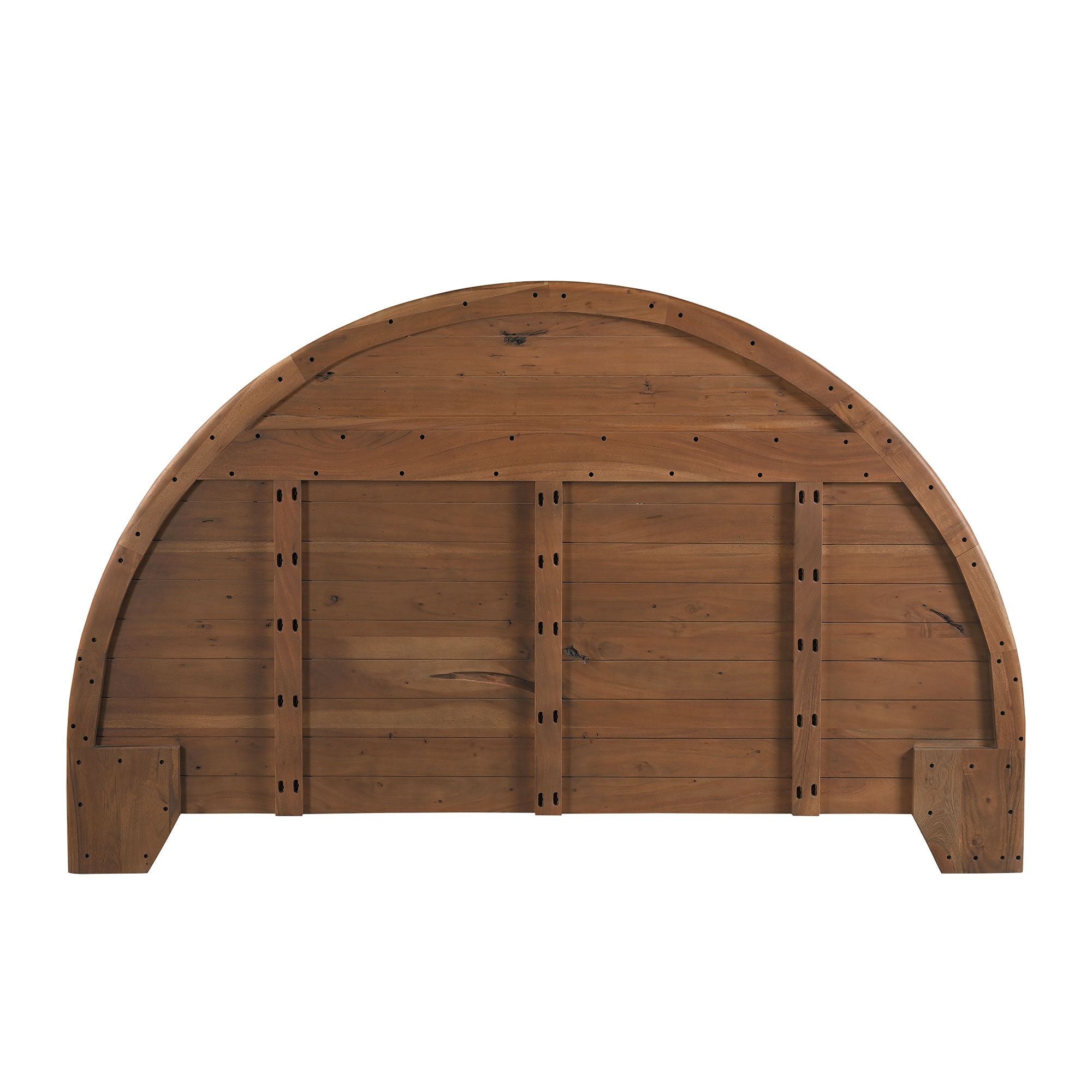 Contemporary wooden bed crafted from sustainable teak wood
