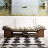 Designer teak wood bench with comfortable cushion