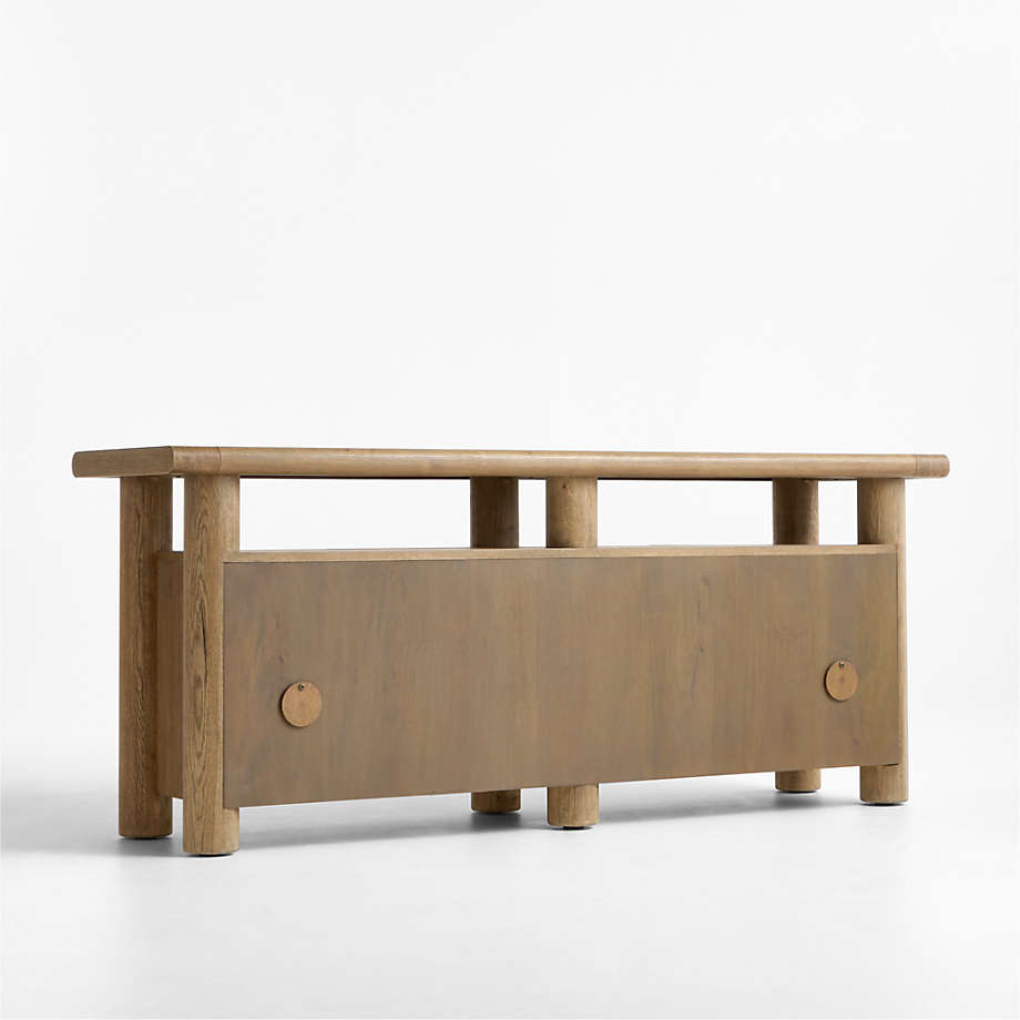 Contemporary teak wood storage cabinet
