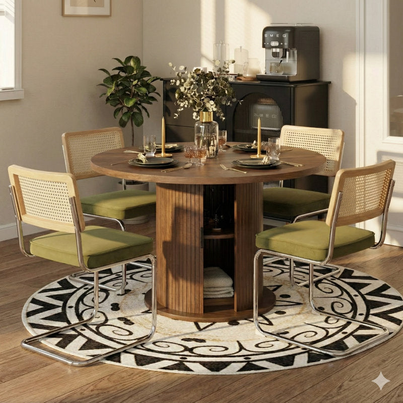 Solid teak wood 4 seater dining table set