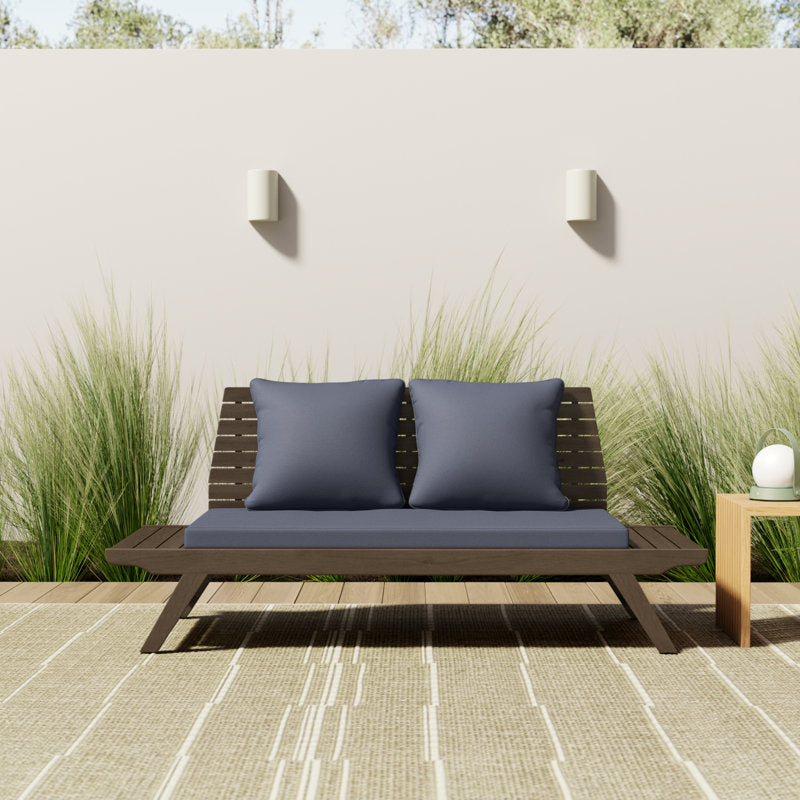Modern wooden sofa crafted from solid teak wood