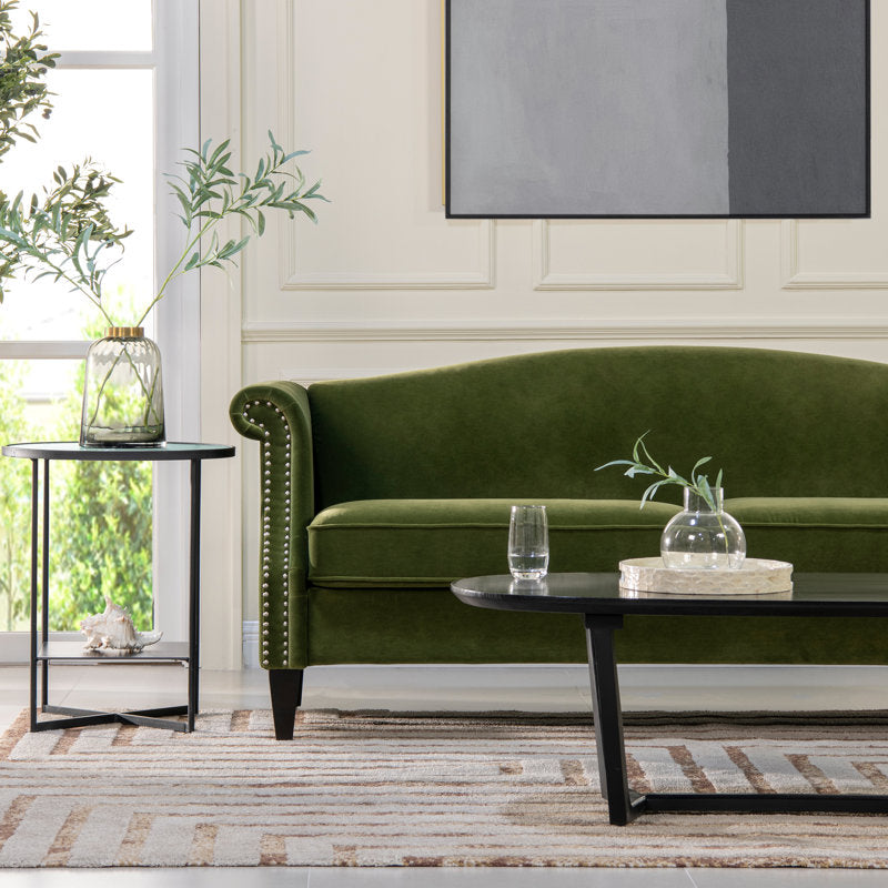 Contemporary curved sofa teak wood design