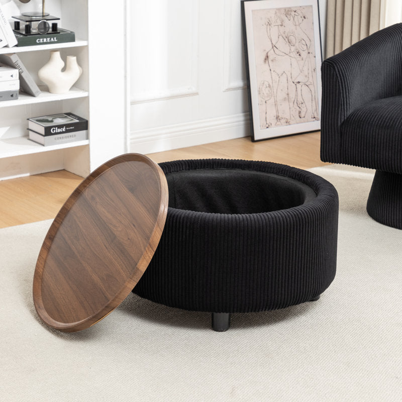 Scandinavian style round teak wood living room table