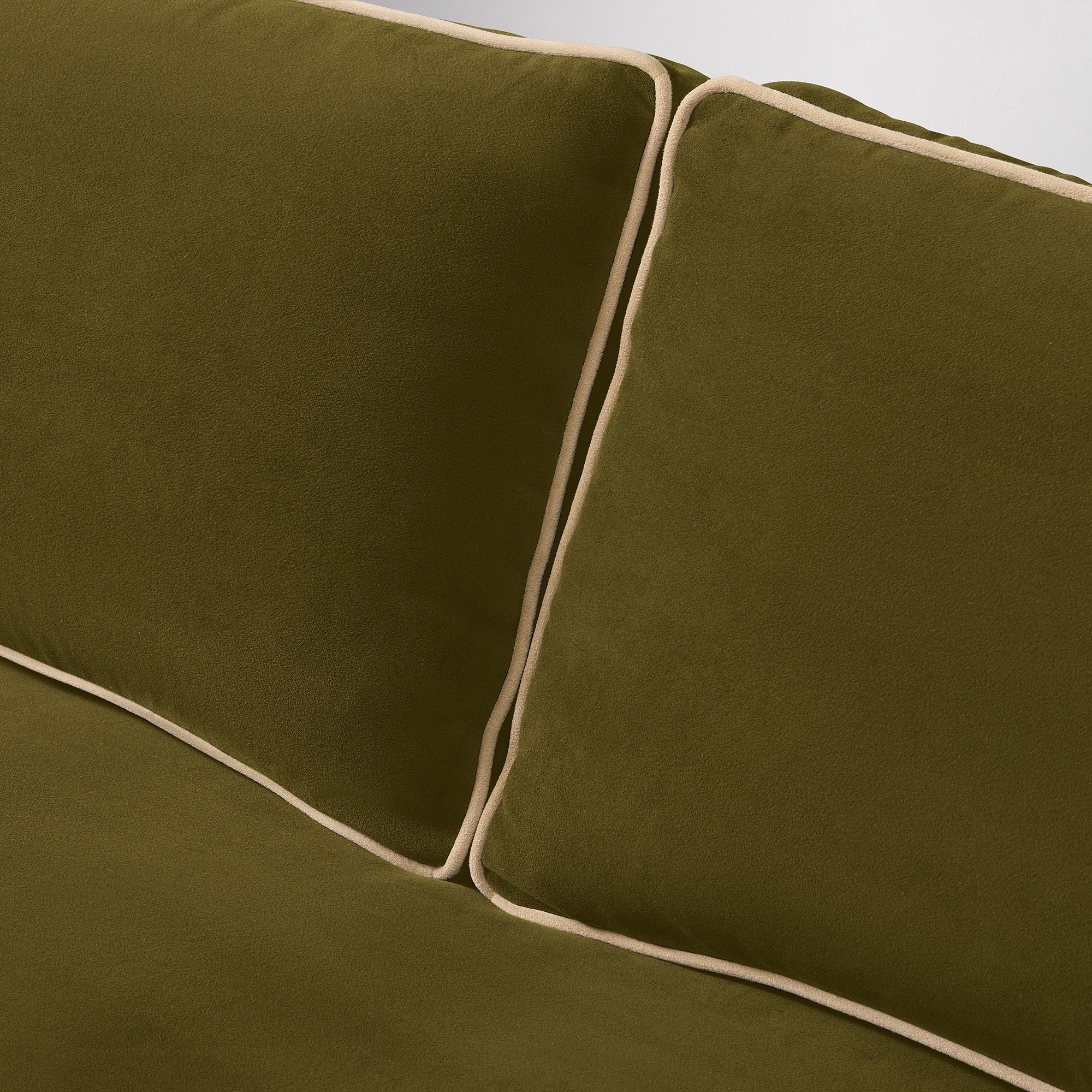 High-end velvet couch with solid wood frame