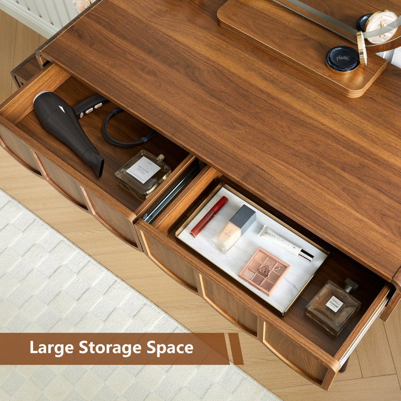 Handcrafted teak wood vanity unit for bedroom
