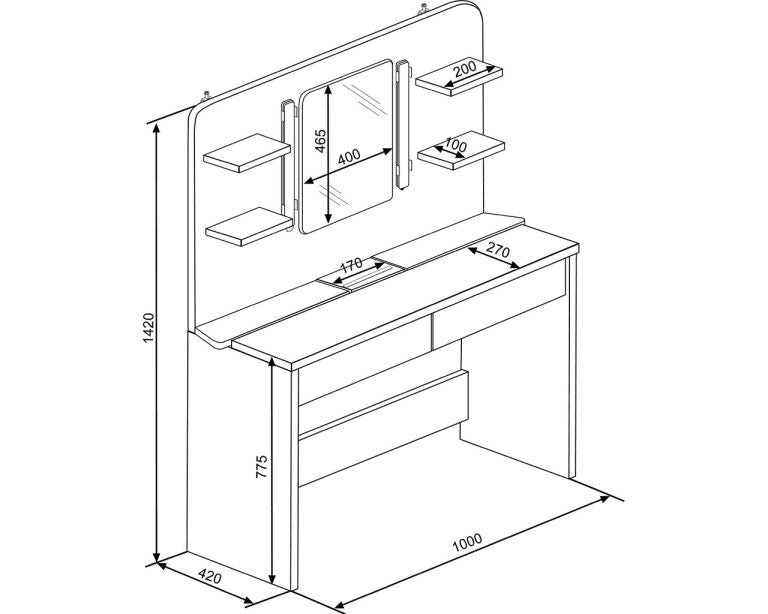 contemporary vanity furniture with storage