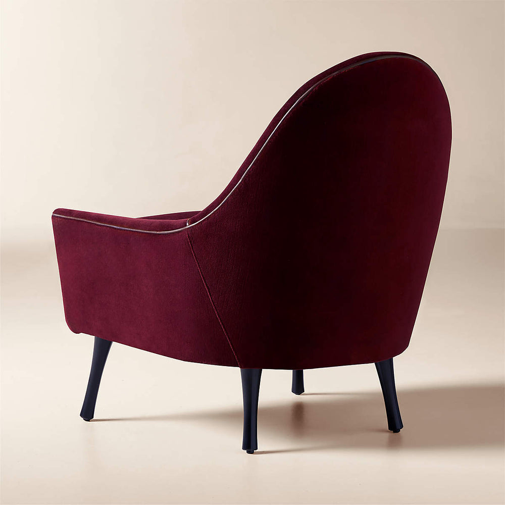 Stylish teak wood velvet chair for living room furniture