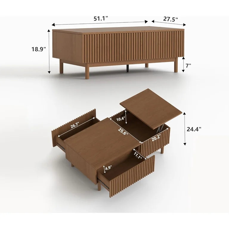 Dark walnut oval coffee table for stylish living room décor