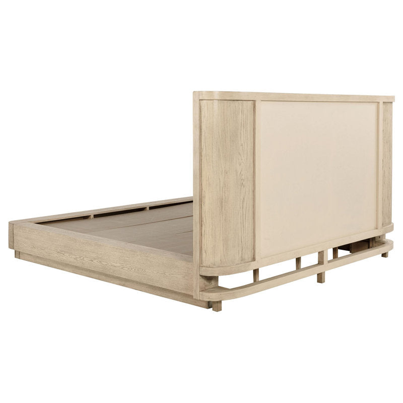 neutral tone platform bed modern decor