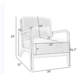Modern fabric accent chair with ergonomic backrest