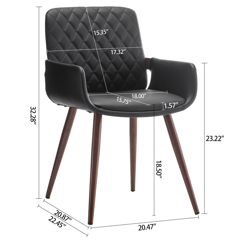 Diamond stitched upholstered dining chair