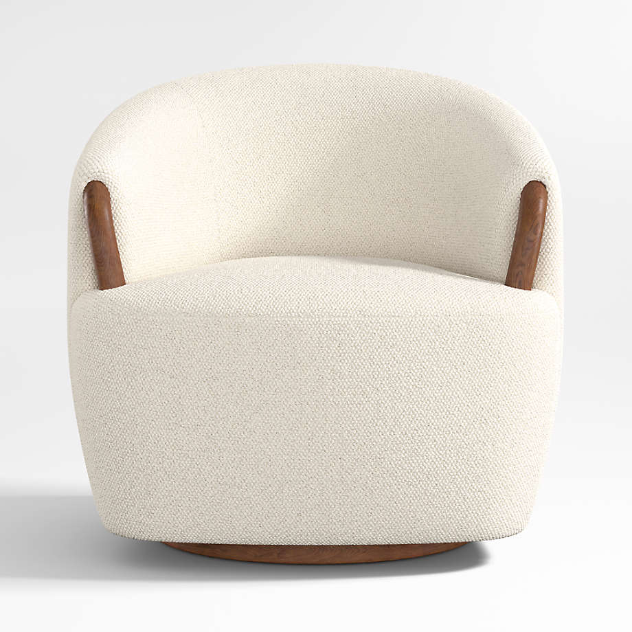 Elegant cream swivel chair for living room