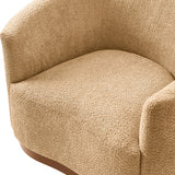 Modern cream bouclé lounge chair with curved back