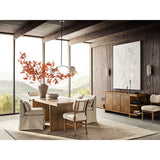 Handcrafted teak wood upholstered dining chair