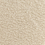 Luxury accent chair crafted from teak wood and soft bouclé fabric