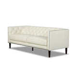 Elegant cream tufted three seater sofa