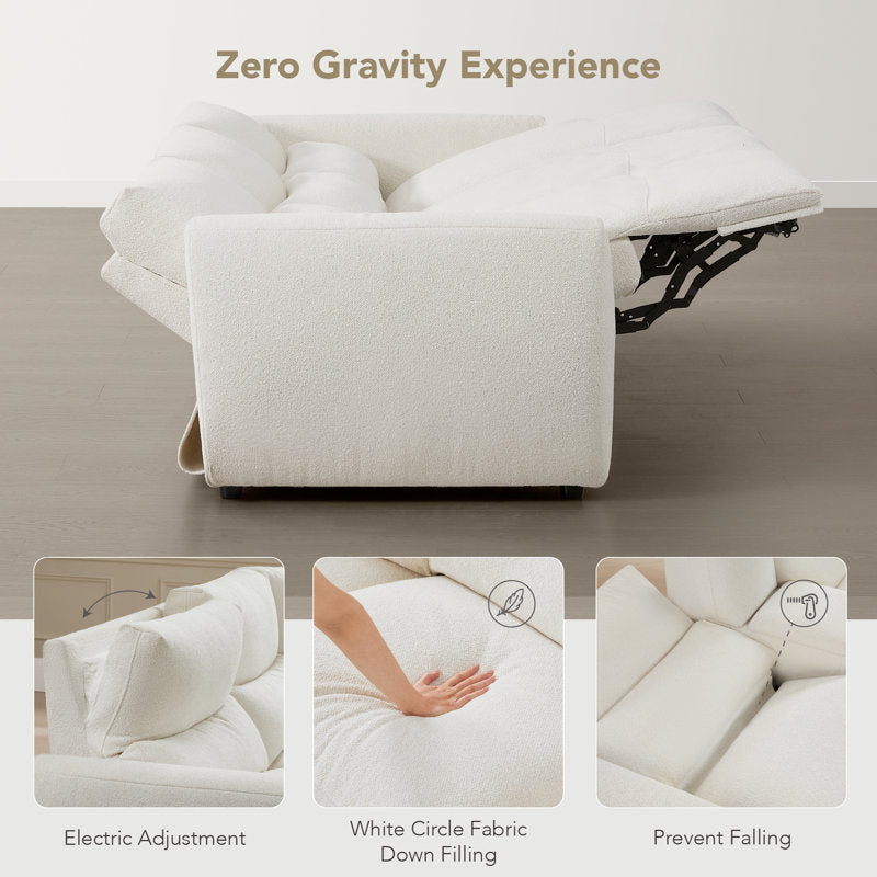 Modern ivory sectional sofa with deep seating and corner design