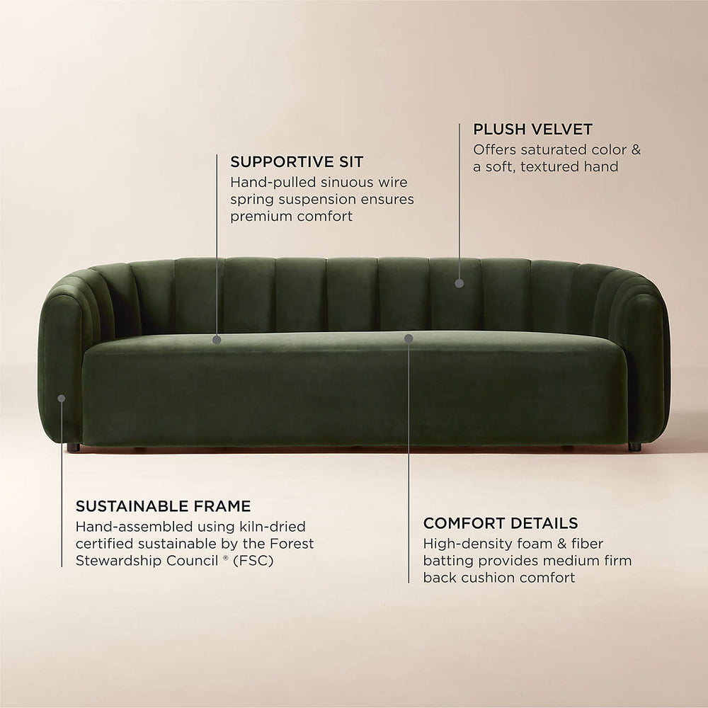 Premium green velvet couch modern home furniture
