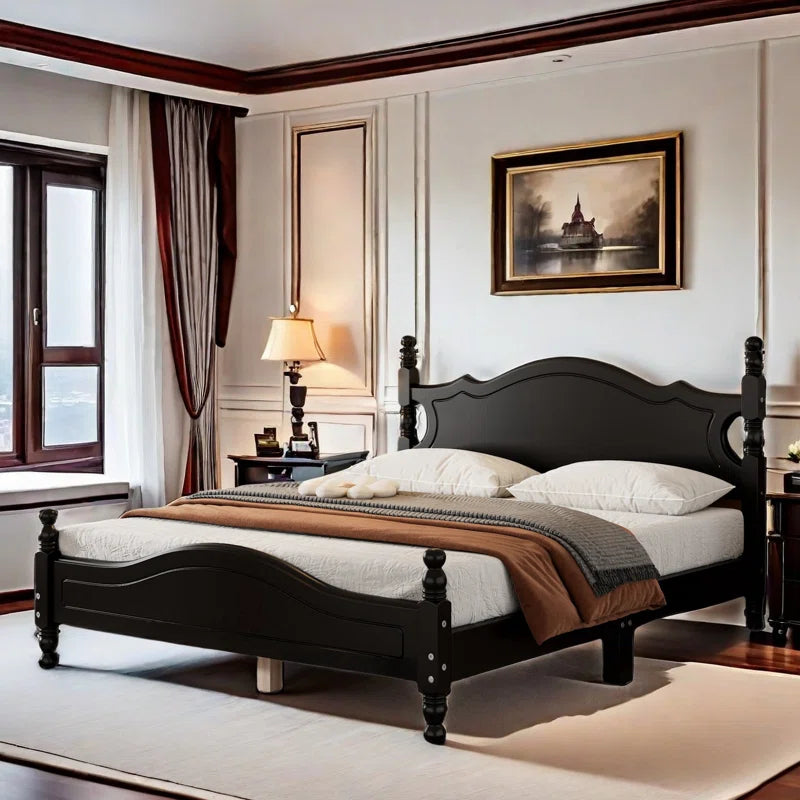elegant bedroom furniture black wooden bed