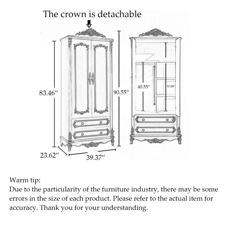 Classic teak wood wardrobe for modern bedroom interiors