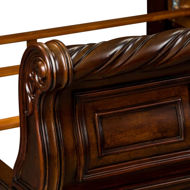 Premium hardwood bed with antique style design