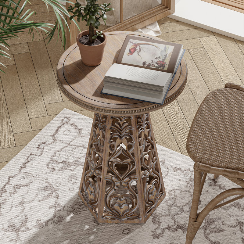 Elegant teak wood side table for bedroom