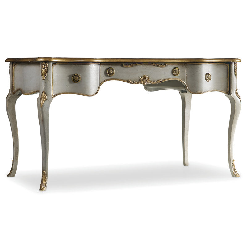 Handcrafted teak wood console table with antique white finish