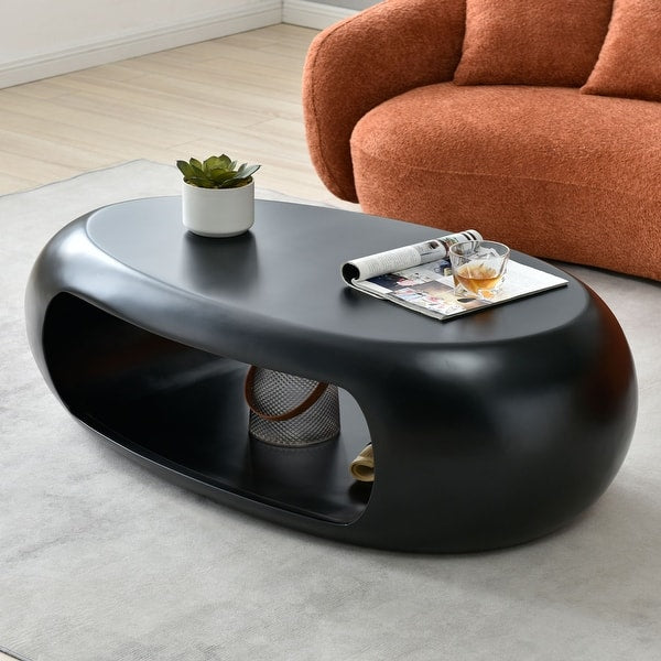 Stylish black wooden coffee table for luxury living room

