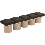 Teak wood bench with round pillar legs