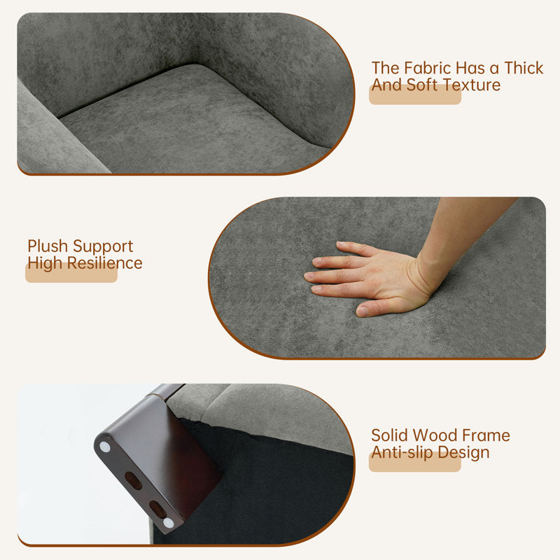 Modern curved armchair for living room