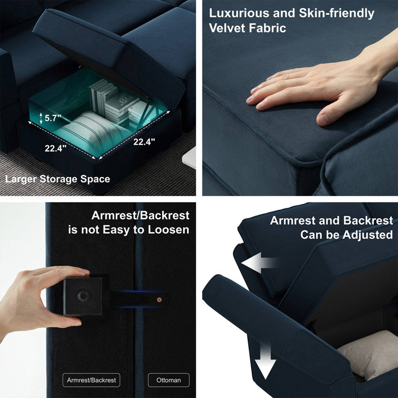 Designer contemporary L-shaped sofa