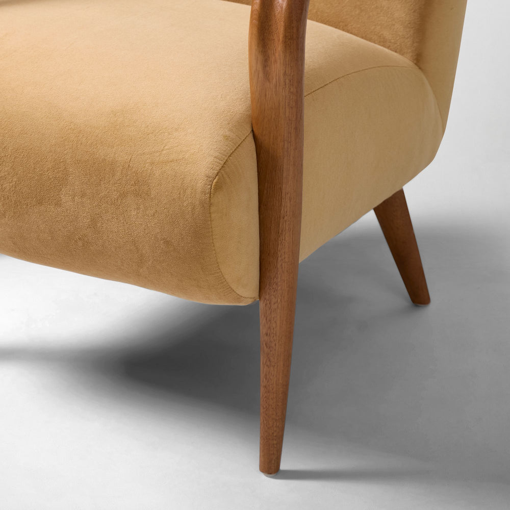 Designer single seater teak wood armchair