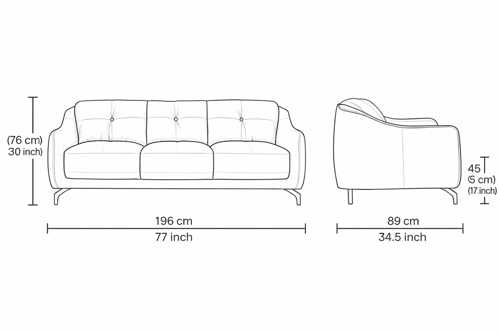Sofa armrest leatherette detail
