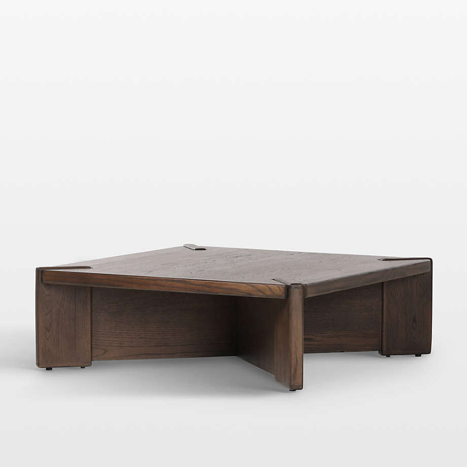 Elegant walnut finish teak wood coffee table