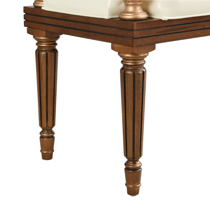 Traditional teak wood accent bench