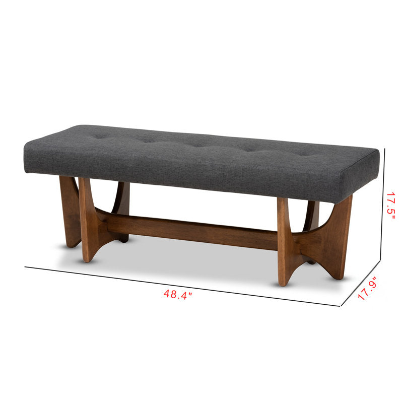 dark fabric teak wood bench