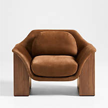 Designer wooden armchair with premium upholstery