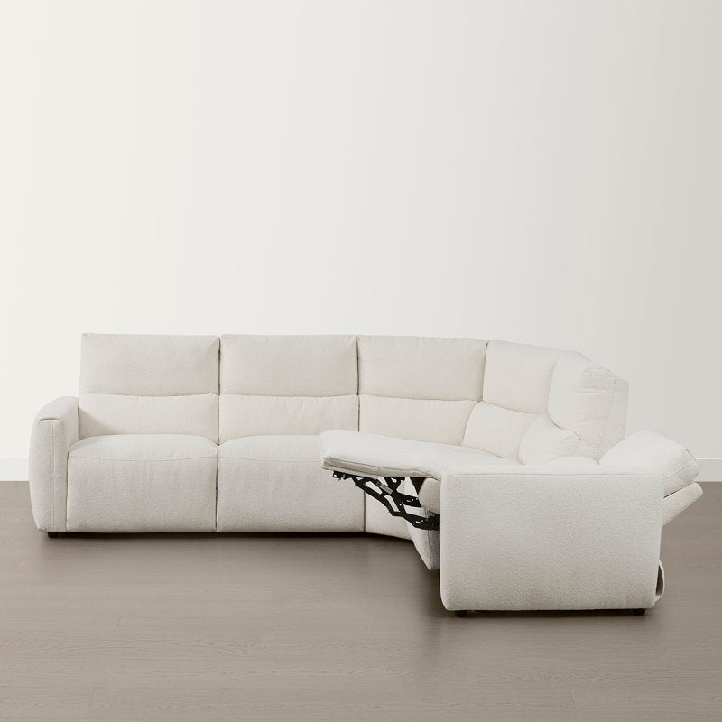 Luxury modular corner sofa with solid teak wood frame