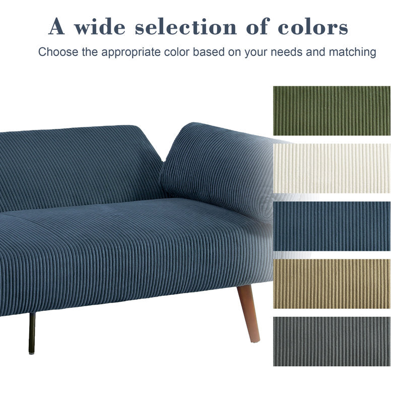 Elegant blue fabric sofa for home interiors