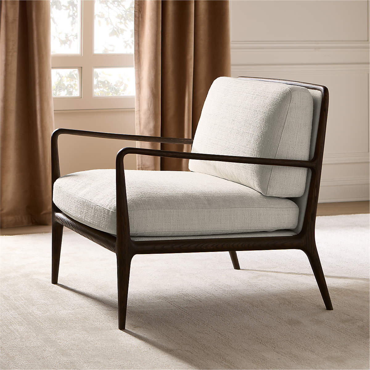 Scandinavian style teak wood accent chair