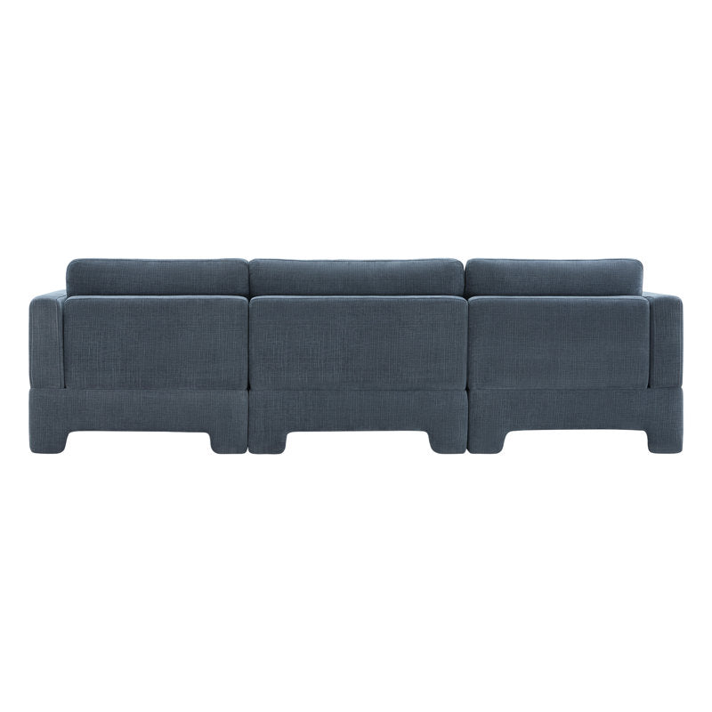 Contemporary modular sofa with teak wood frame