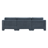 Contemporary modular sofa with teak wood frame