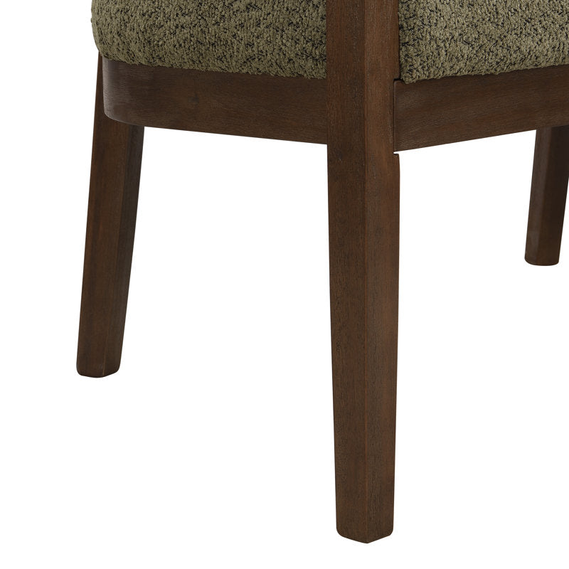Luxury Teak Wood 2 Seater Sofa Chair with Boucle Fabric Upholstery & Cane Back | Designer Wooden Sofa