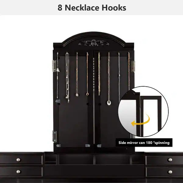 Elegant dressing table with storage drawers