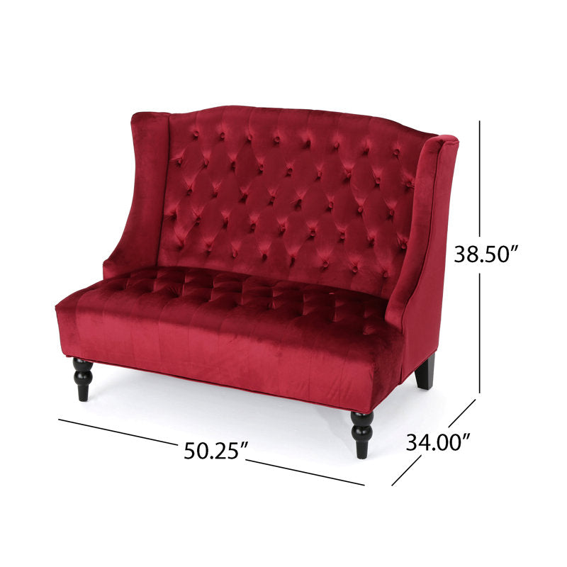Luxury 2 seater velvet sofa with tufted backrest