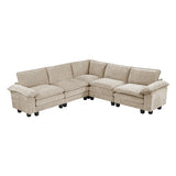 Modern teak wood sectional sofa for living room