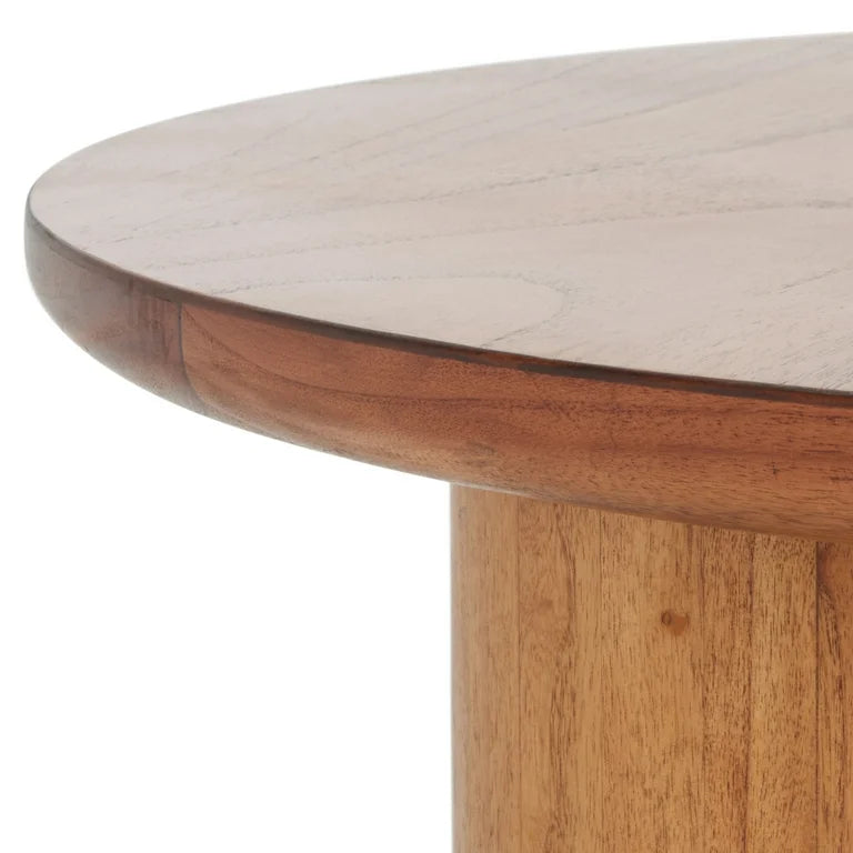 Japandi style round wooden coffee table for home interior